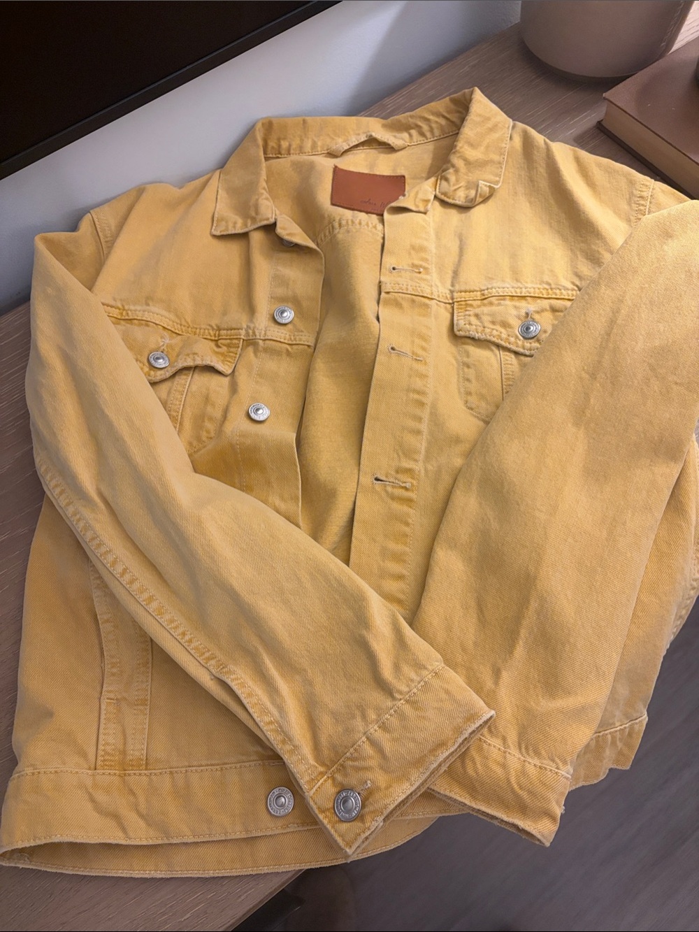 Zara Women's Yellow Denim Jacket